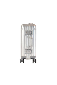 Lumière Hard Frame Classic 21-inch cabin in silver, side profile with TSA locks